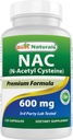 Best Naturals NAC - N Acetyl Cysteine 600 mg 120 kapsler - n Acetyl cystein - Kraftig antioksidant