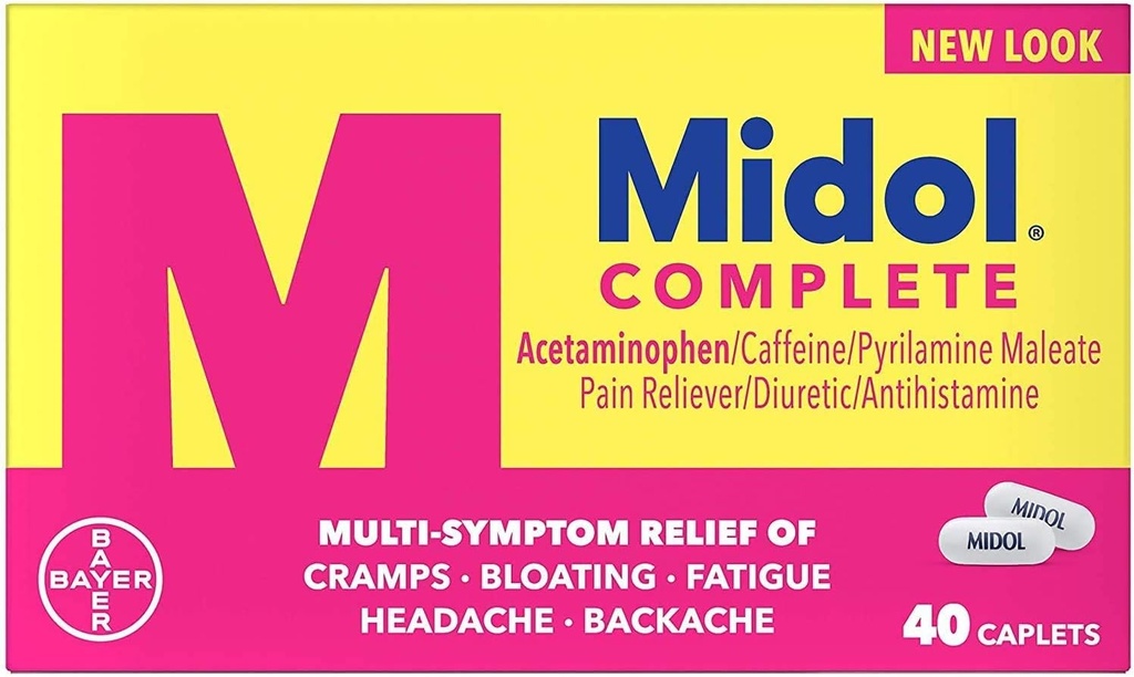 Midol Komplett Maks styrke smerte Reliever Caplets 40 ea (pakke med 4)