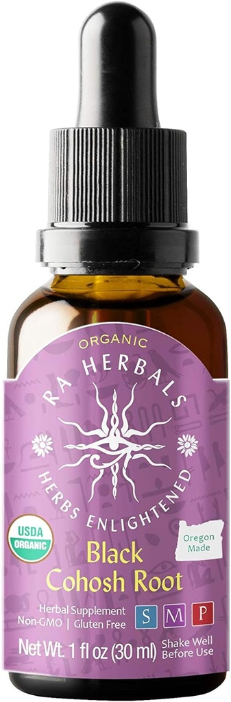 Ra Herbals organisk svart cohosh flytende ekstrakt - Menopause støtte - 1 fl oz