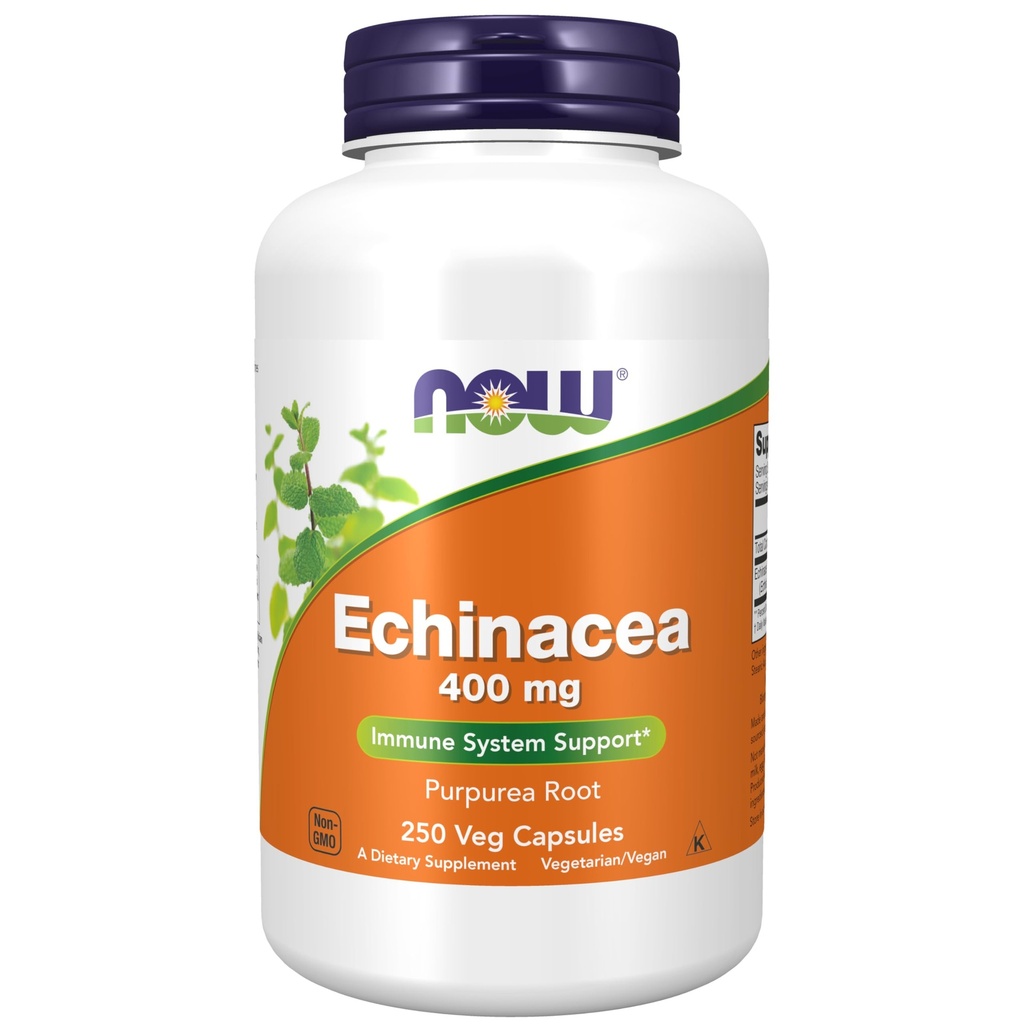 NU Kosttilskudd, Echinacea (Purpurea Root) 400 mg, Immunsystemstøtte*, 250 Veg Kapsler