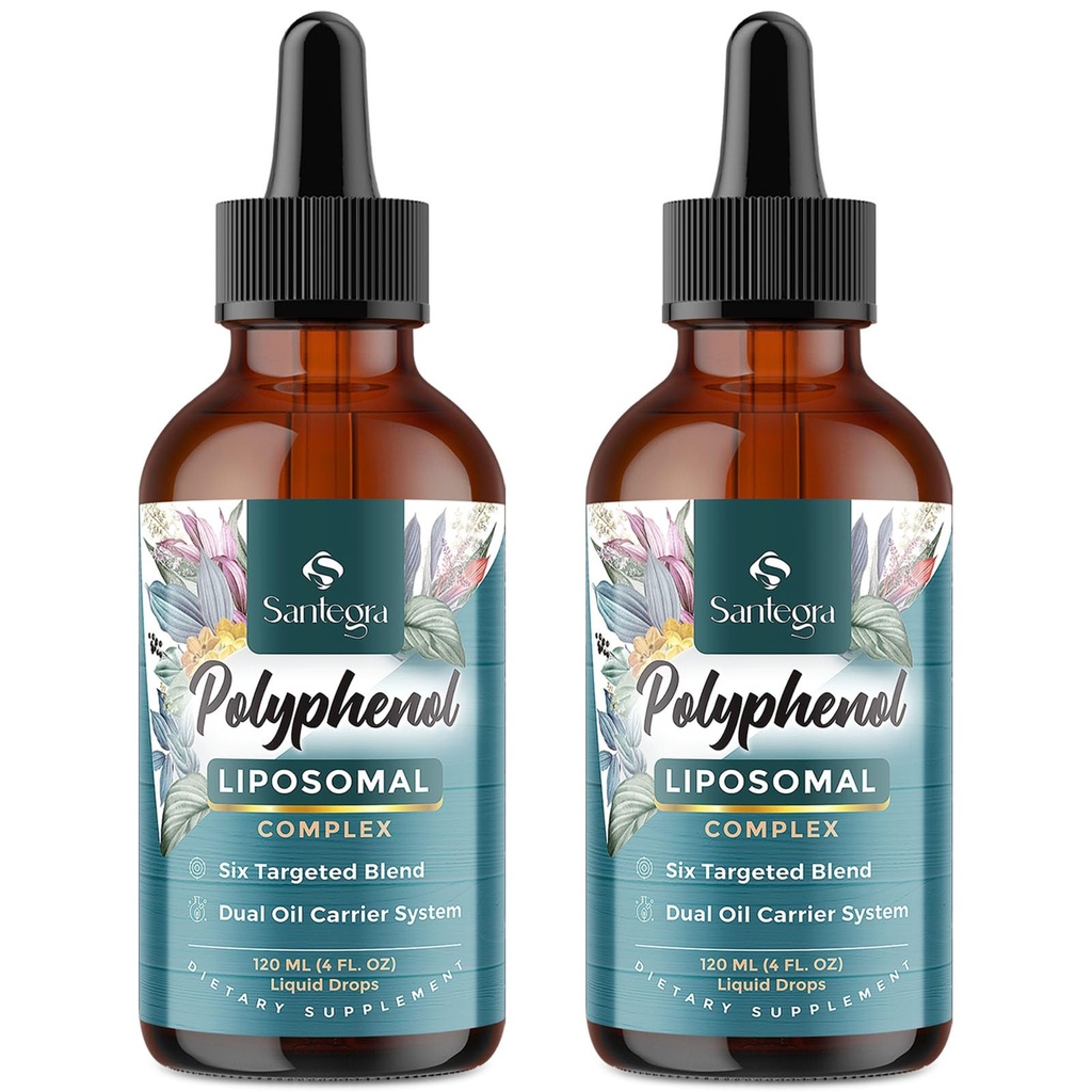 Polyfenoler Supplement Liposomal, Over 27 Polyfenol kompleks & kraftig antioksidant, med MCT & Olive olje, Quercetin ekstrakt, Hawthorn Berry ekstrakt, for aldersforsvar, energi, immun, 240 ML