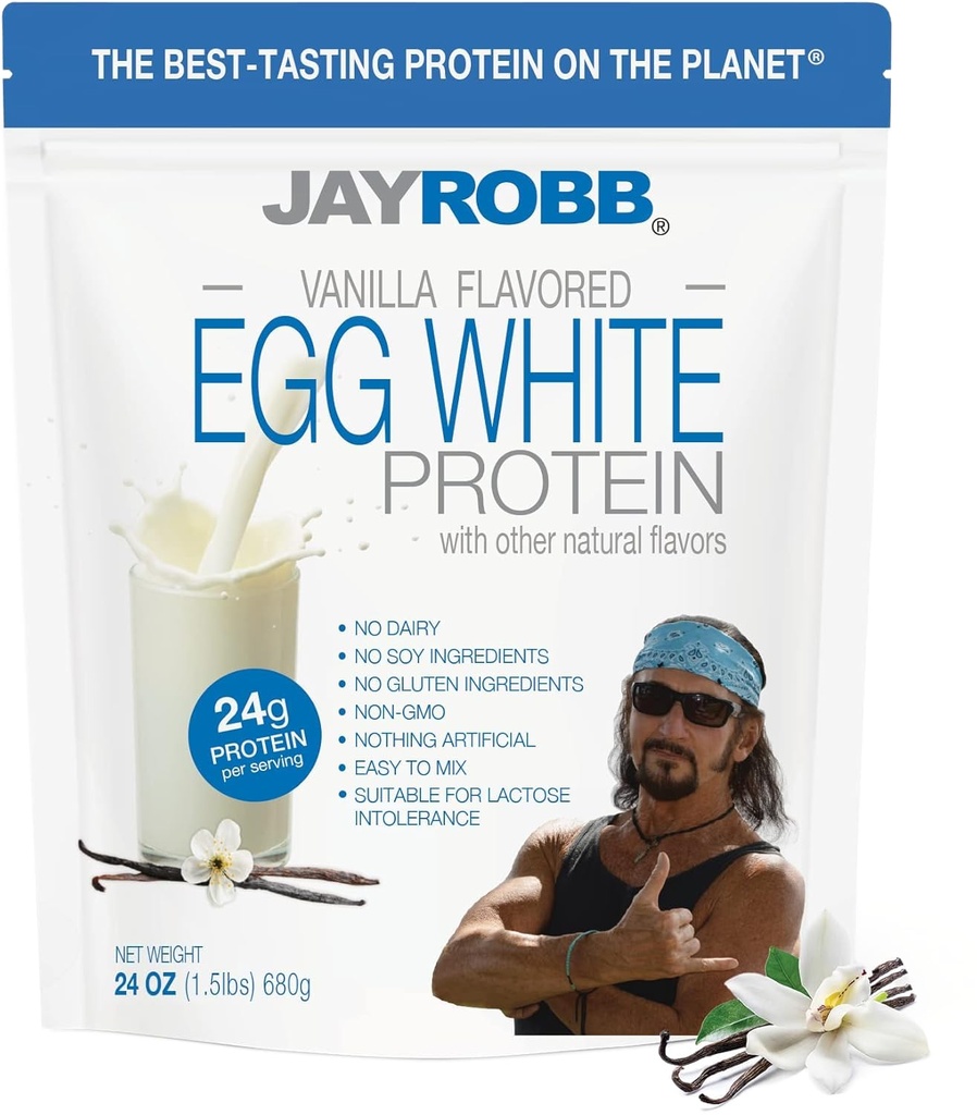 JAYROBB Vanilla Egg Hvitt Protein 24 oz, 1,5 pound veske
