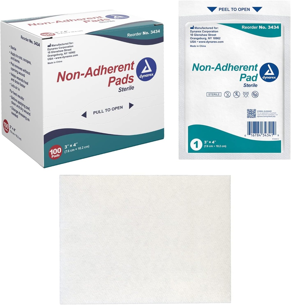 Dynarex ikke-ærlige pader-steril, individuelt pakket, ikke-svak sår og brenne omsorg, mykt og høyabsorbent, 3\" x 4 \", 1 boks 100 ikke-ærlige pader-steril