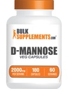 BulkSupplements.com D-Mannose Capsules - D-Mannose Supplement, for urinveistrakt støtte - Vegan & Glutenfri, 3 Kapsler per servering (2000 mg), 180 greve (Pack of 1)