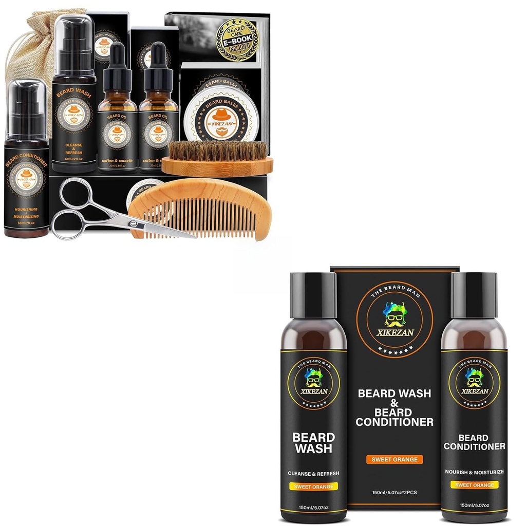 XIKEZAN Gaver for menn w/Beard Kit og Beard Shampoo og balsam sett