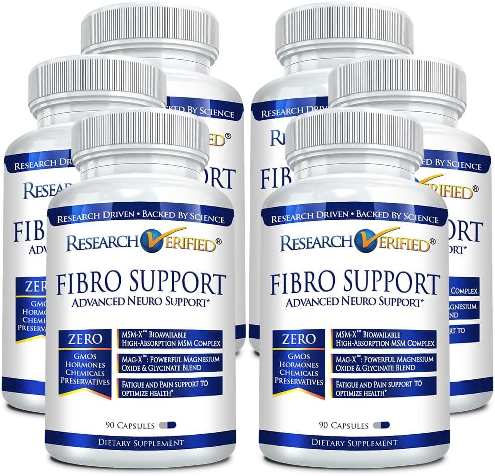 Forskningsbekreftet fiberstøtte - 540 kapsler - MSM, magnesium, vitamin D3, BioPerine - 6 måneders forsyning - Vegan