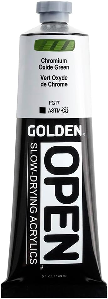 OPEN Slow-Drying Akryler av GOLDEN, Chromium Oxide Grønn, 5 fl oz. tube, Profesjonell Akryl Maling, Ugjennomsiktig