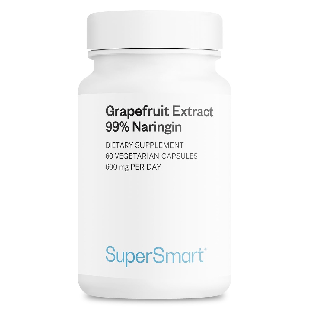 Supersmart - Grapefrukt Ekstrakt 600 mg per dag (99% Narnin) - høy potens GSE Supplement  enhver GMO & Glutenfri - 60 vegetariske kapsler