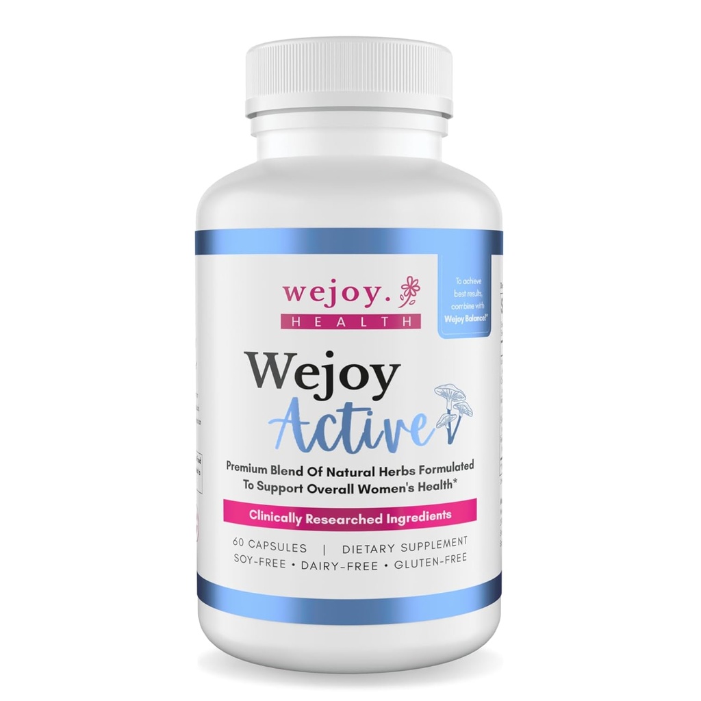 WEJOY. Aktiv - Hjelper med hjerne tåke, felles smerte, hukommelse, immunitet og klarhet, Menopause kosttilskudd for kvinner, Lions Mane Supplement