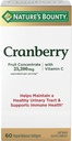Naturens Bounty Cranberry Dietary Supplement, støtter urinveien Tract and Immune Health, Softgels, 25,200 Mg, 60 Ct