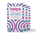 HELPS TEAS | Hjelper til å holde seg regelmessig te | Økologisk blanding av Senna, Licorise, Anise, Lemon Balm og Mint. Relieves Avslappende Stivelse | Laxativ og utrensende effekt | Pakke med 3