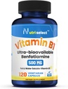 120 Capsules containing 500 mg of Vitamin B1, formulated with Benfotiamine, and is Non-GMO, Vegan, and Gluten-Free (1)