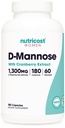 Nutricost D-Mannose med Cranberry ekstrakt for kvinner 1300mg 180 kapsler