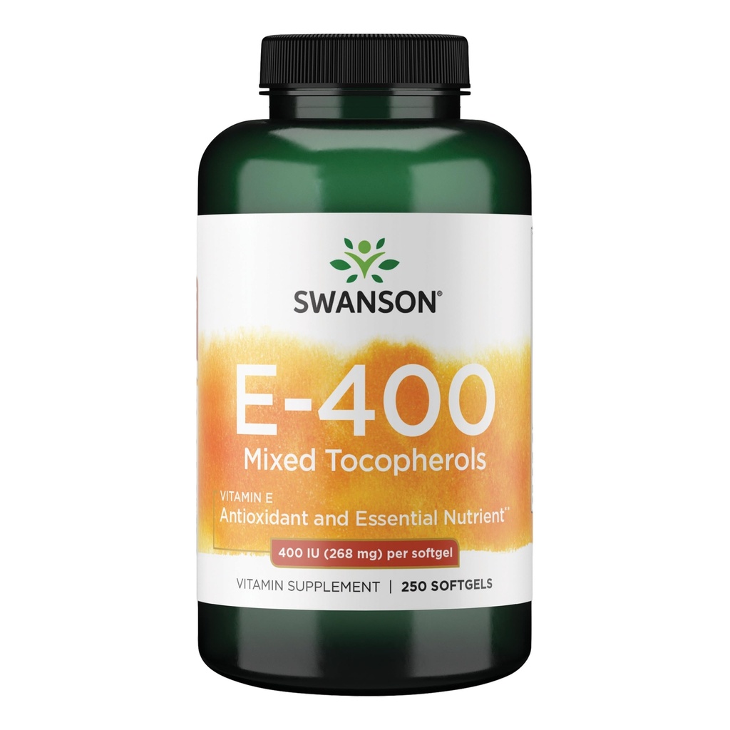 Swanson Vitamin E Blandet Tokopherols 400 Iu (268 Milligram) 250 Sgels