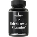 11-i-1 Vegansk hårvekstvitaminer for tynn og britthår – Avansert vitaminkompleks med 5000mcg Biotin, Pumpkinfrø, sink. Støtter Thicker, sunnere-looking Scalp for kvinner og menn