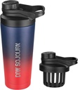DIW 24 oz Shaker-flaske, Stainless stål Shaker-flaske med støyfri design, isolert metall Shaker Cup for proteinblandinger og pre trening, Gym flaske Shaker (Dark Rainbow)