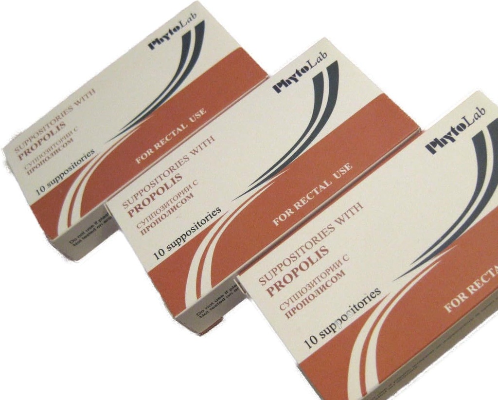 Propolis Suppositorier Pakke med 3 (30 Suppositorier), Off-white