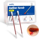 Svaha Povidone Iodine Swabsticks - 250 Sticks Individuelt innpakket, jodinløsning frigitt når snapped, ingen tørking ut, perfekt for sårpleie, førstehjelpssett, reise og utendørs bruk