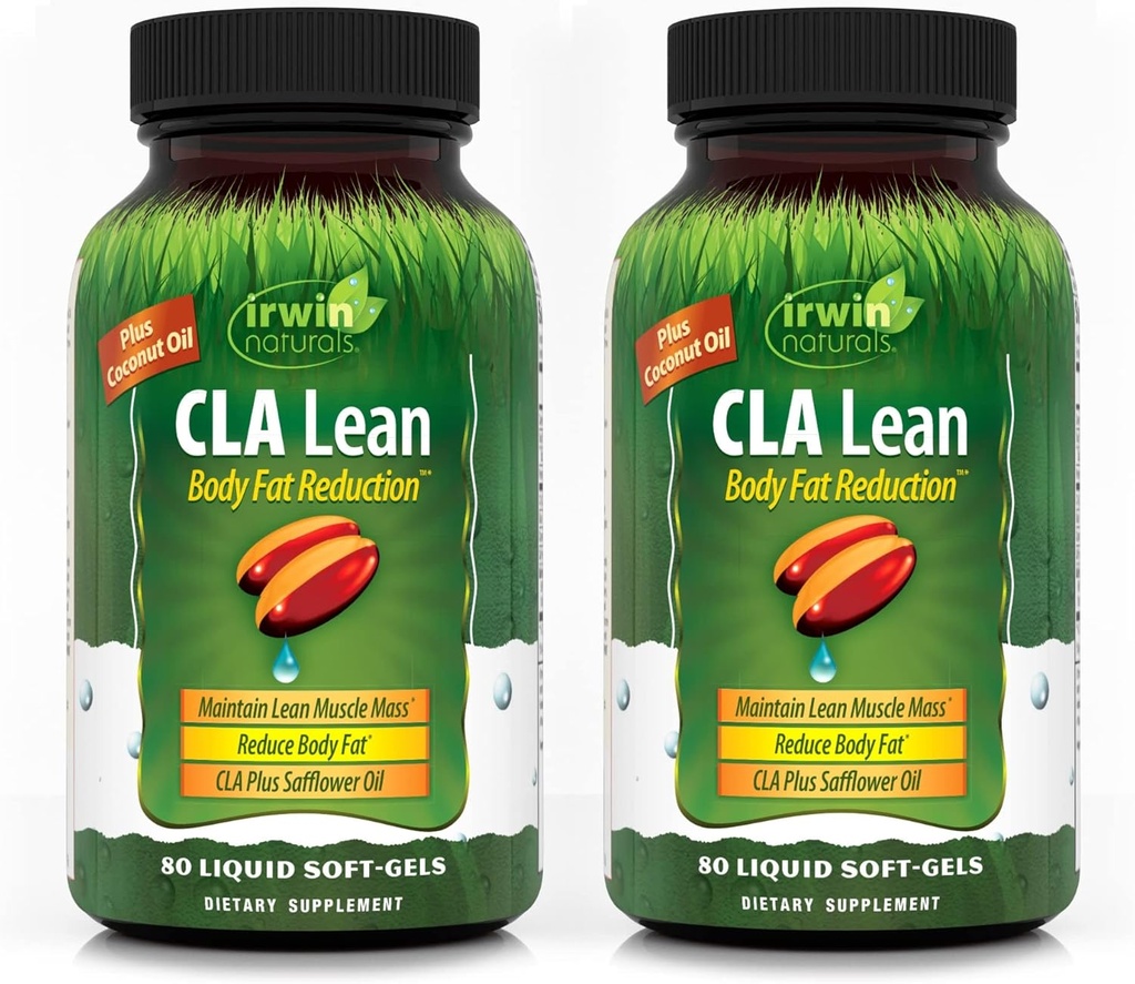 Irwin Naturals CLA Lean kroppsfettreduksjon - bidrar til å redusere kroppsfett og øke muskeltonen - 80 flytende myk-Gels (pakke med 2)