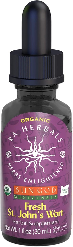 Certified Organic Ra Herbals St. John's Wort Tinktur | Frisk Herbal ekstrakt for naturlig velvære blande