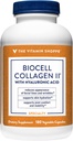 Vitamin Shoppe Biocell kollagen II med hyaluronsyre 1000mg - fremmer sunn hud, ledd og kartilasje - støtter Hydration & elastisitet - for daglig velvære (60 grønnsaker kapsler)
