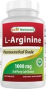(Ny forbedret formel) Beste Naturals L-arginin 1000 mg 120 tabletter - Farmasøytisk Grade L Arginin Supplement fremmer nitric oksidsyntese