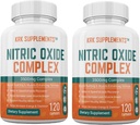 2 flasker Nitric Oxid Complex 3500mg Per servering L-Arginin HCL AKG AKG Alpha Ketoglutarate Citrullin Malate 240 Totale kapsler
