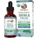 MaryRuth Organics - USDA Organic Brain Nootropic Supplement for voksne med Ginkgo Biloba & Astragalus | Focus & Adrenal Support | Brain & Memory Drops | Vegansk | Ikke-GMO | Glutenfri | 30 Services