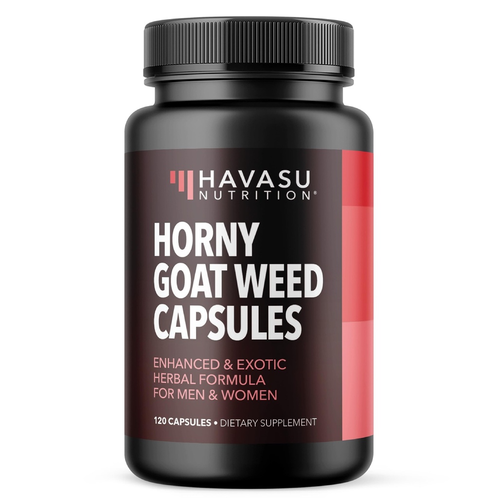 Horny Goat Weed kapsler for menn og kvinner - Extra styrke ytelse og energi støtte med Tongkat Ali, Muira Puama, og så Palmetto - 2 måneders Supply Herbal Supplement for økt utholdenhet