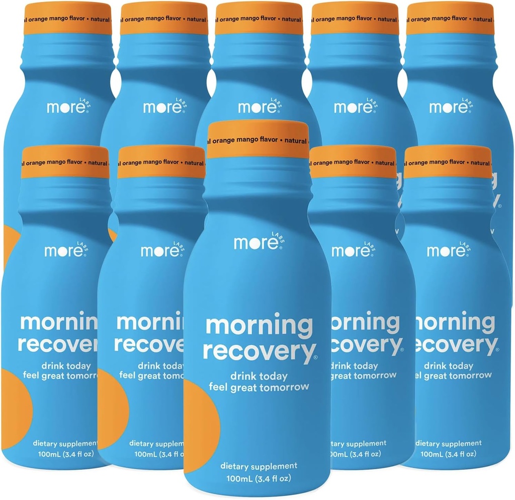 Mer Labs Morning Recovery Orange Mango Flavor Electrolyte & Melke Thistle Drink 10 Pack mens du drikker | Høyt løselig flytende DHM