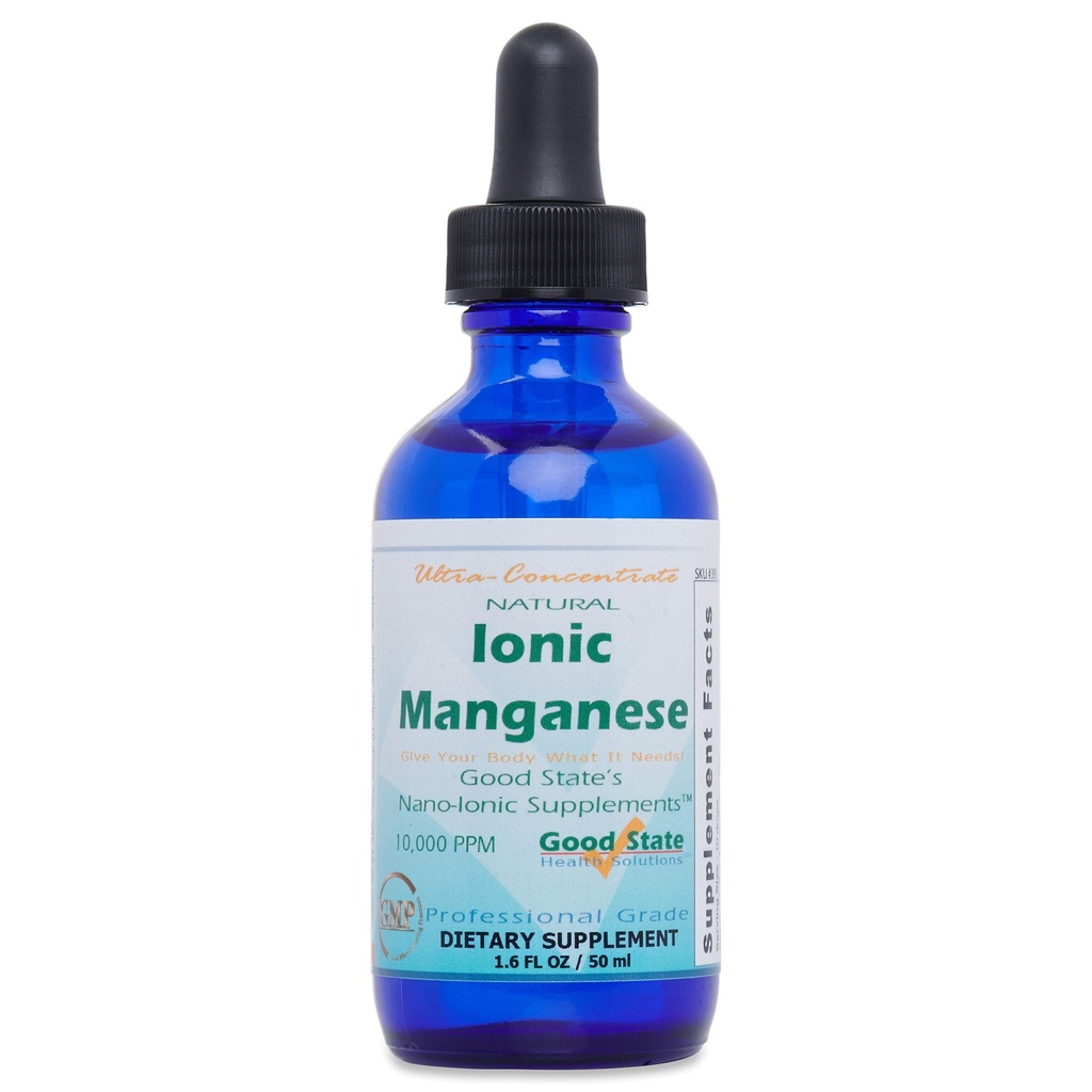 God state | Naturlig ionisk Manganesisk | Flytende konsentrat | Nano Størrelse Mineral teknologi | Profesjonell klasse diett Supplement | 1,6 Fl oz flaske (50 ml)