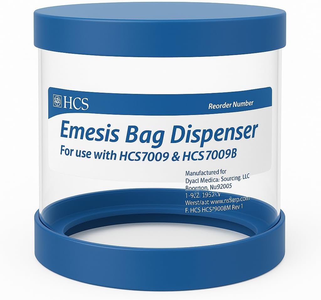 HCS Emess Vesker Dispenser - Veggmontert, holder 24 HCS Vomit poser disponerbare (ikke inkludert) - Inkluderer anker og skruer