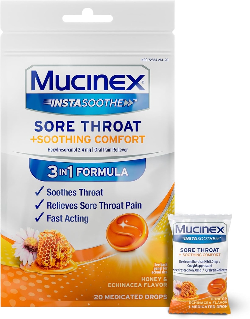 InstaSoothe Drops Manuka Honning og Echinacea Sore Throat dag 20 greve