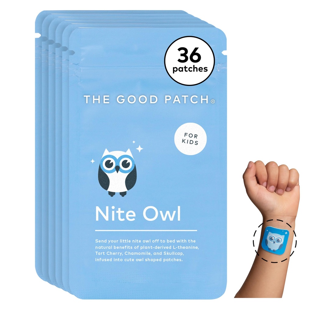 Den gode Patch Nite Owl Patch, naturlig søvn patch støtte for kid sengetid med Tart Cherry, Kamille og Skullcap, Plant drevet, ekskludert release (36 total patches)
