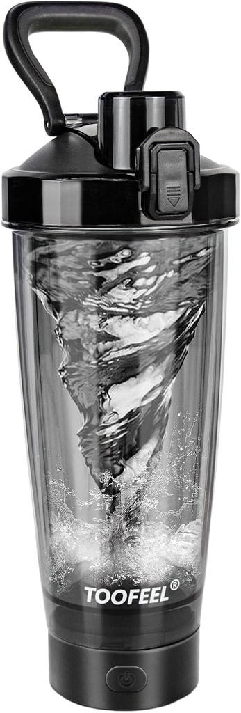 TOOFEEL Elektrisk Protein Shaker flaske - 20 oz USB oppladbare Shaker kopper for proteinshaker, selvskjærende Shaker flaske for proteinblandinger, BPA gratis trening Gym Shaker flaske