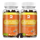 (2 pakke) Svart Seed Oil Sea Moss Gummies med Ashwagandha, Burdock Root, Linden Honning, Elderberry, Turmeric, vitamin C, D3 & Zink - støtter immunitet, Joints, Digestion, Hår og hud, Vegan Gummies 120
