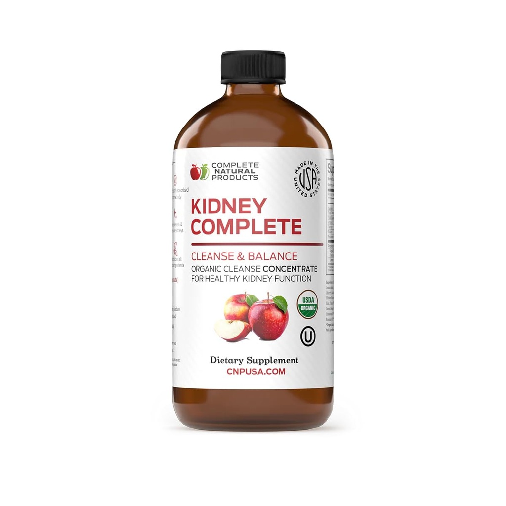 Complete Natural Nurnal Complete - Liquid Dietary Supplement for Nurnal Support, Cleanse og Detox med Apple Cider Vinegar, Lemon, Organic Chanca Piedra, Beet, Citric Acid, C, & Mer - 12oz