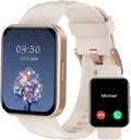 RUIMEN Smart Klokker For Kvinner Menn (Svar / Gjør kall) Kompatibel med iPhone / Android telefoner, 1.85" HD-skjerm Fitness Tracker hjertefrekvens Monitor 100 + Sports Tracker Watch Vanntett (Milky Hvit)