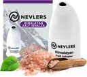 Nevlers Hvit Himalayan Salt Inhaler for Lungs & Nese med 6 Oz Coarse Pink Himalayan Sea Salt | Bærbar keramisk Himalayan Pink Salt Inhaler | Naturlig Homeopatisk Relief