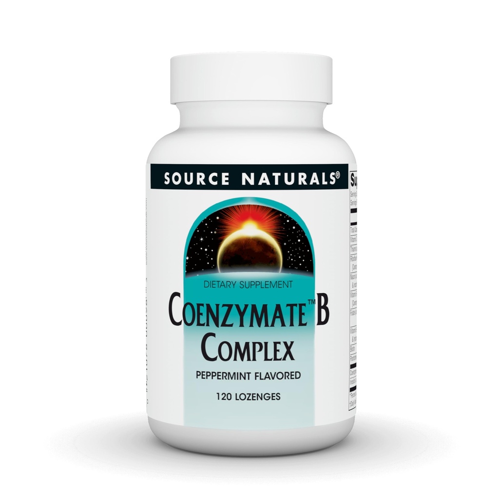 Source Naturals Coenzymate B Complex - Peppermynte Flavor som smelter i munnen - B vitaminer - 120 Lozenges