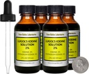 Lugols jodin / 2% løsning / 8 Oz i fire Amber Glassflasker / gratis droppers / USA
