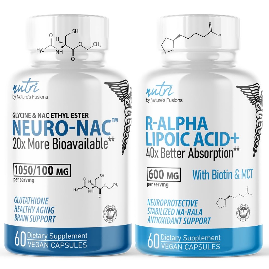 Naturens Fusjoner Neuro Nac (NAC Etyl Ester) & R Alpha Lipoic Acid 600 mg (60ct)