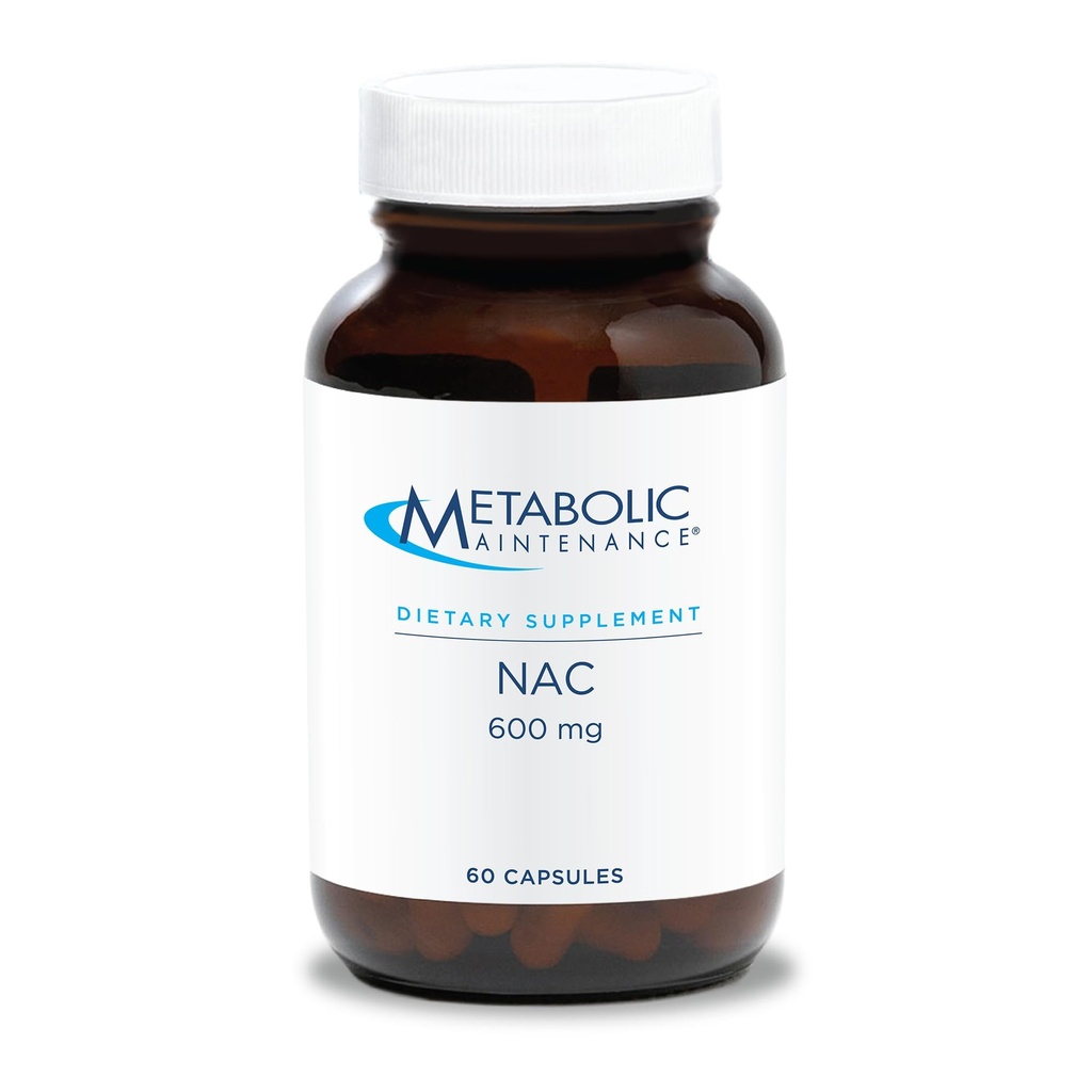 Metabolsk vedlikehold NAC 600 mg Kapsler - N-Acetyl Cysteine 600 mg Supplement for lever og immunstøtte - Antioksidant Forsvar for menn og kvinner 50+ - 60 Kapsler