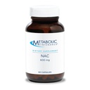 Metabolsk vedlikehold NAC 600 mg Kapsler - N-Acetyl Cysteine 600 mg Supplement for lever og immunstøtte - Antioksidant Forsvar for menn og kvinner 50+ - 60 Kapsler