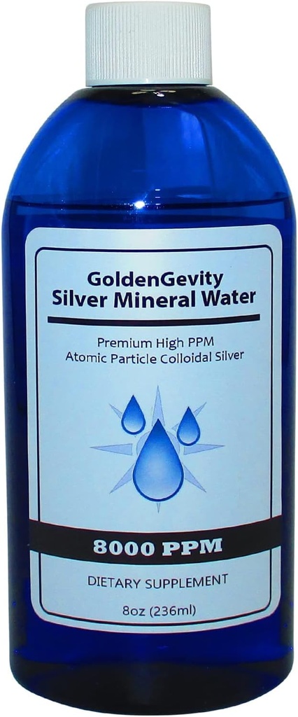 8000 PPM Bioaktiv Atomic Colloidal Silver, 8 oz ikke-toksisk, ikke-GMO Trace Mineral Immune Support Supplement
