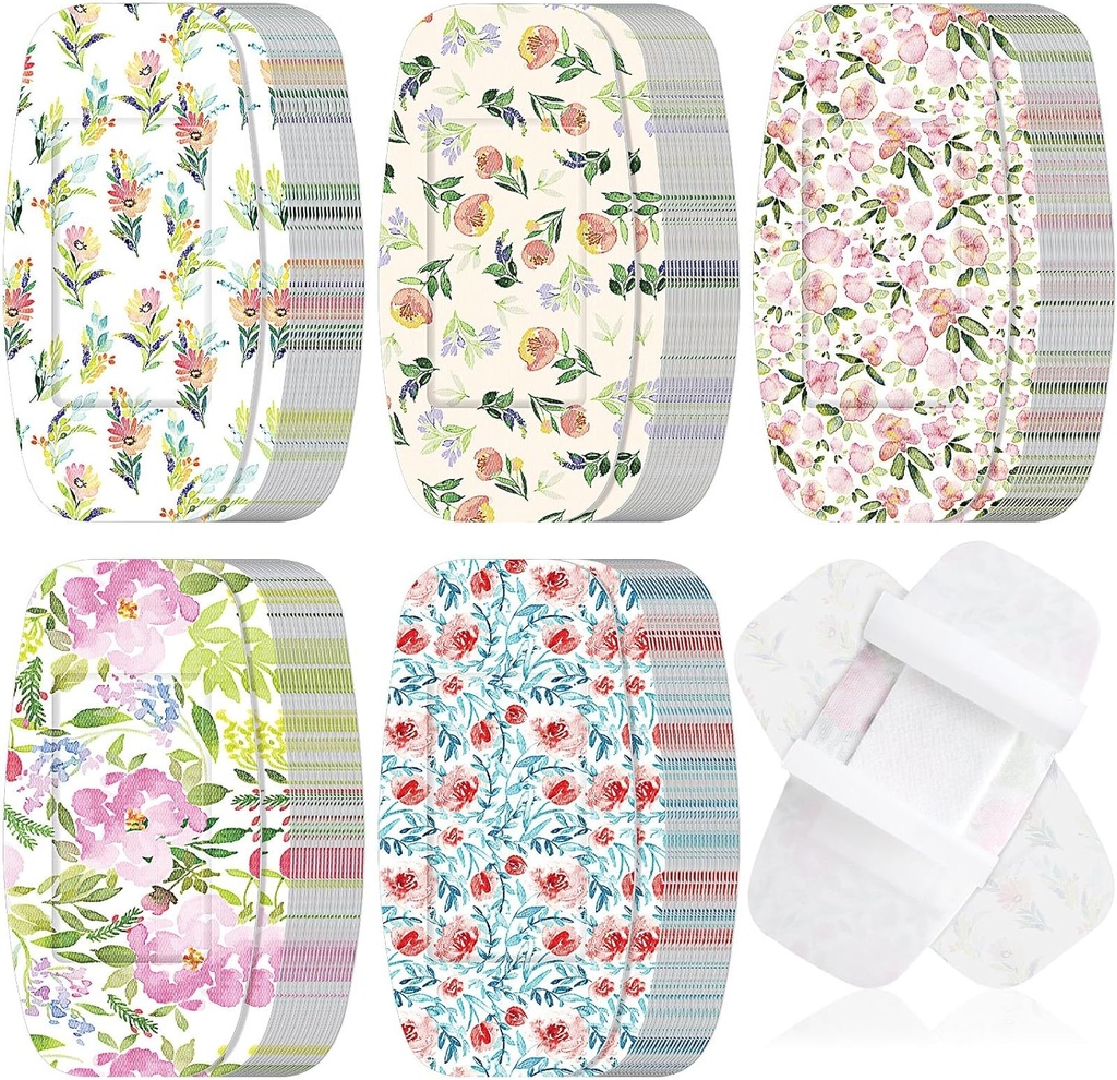 Sinmoe 100 stk store bånd 2 x 4 tommers lateks gratis stor klesskap blomst sår omsorg fleksibel stoff bandages for omsorg og beskytte sår