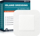 Øya Dressing 4"x4", 50 Individuelt pakket Bordered Gauze Pads, 2"x2" Ikke-Stick Pad i sentrum med klesgrense, høyt absorbent ikke-Woven medisinsk klasse bandasjer for sår, førstehjelp