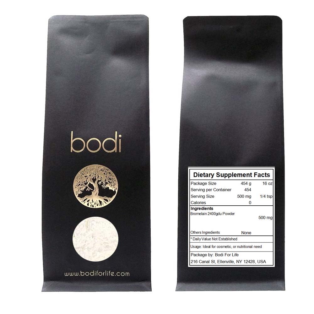bodi : Bromelain pulver 2400 gdu ekstrakt | 2oz til 5lb | 100% ren naturlig håndlaget (16 oz)