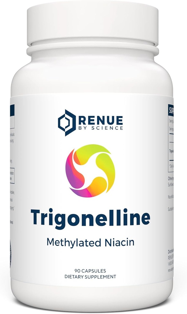Renue By Science Trigonelline | Høy styrke Trigonelline TRG Metylert Niacin - 250mg Trigonilin Supplerende kapsler | Ikke-GMO | laget i USA og tredjeparts testet