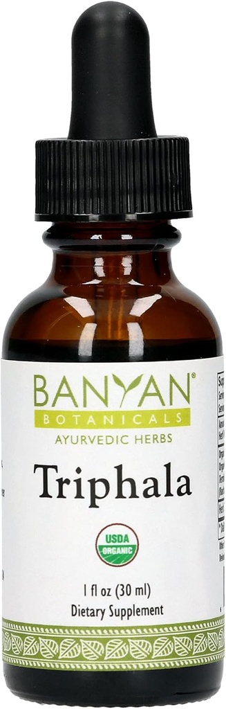 Banyan Botanicals Triphala Liquid Herbal Extract – Organic Triphala Extract med Amla, Haritaki & Bibhitaki – for Daily Detox, Regularity & Rejuvenation * – 1oz. – Ikke-GMO Sustainablely Sourced Vegan